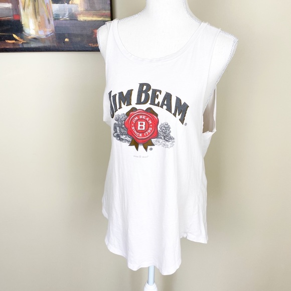 In Your Face Tops - Jim beam Logo Sleeveless Tank Top